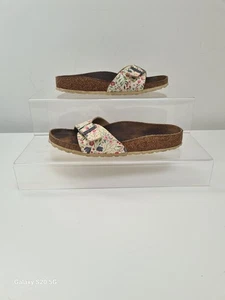 Birkenstock Madrid Women's Blue Size 39 UK 6 Floral Design - Picture 1 of 11