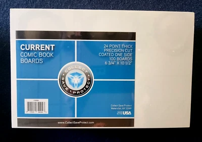 COLLECT*SAVE*PROTECT 100 NEW CSP Current Comic Backing Boards Modern Archival Comic Book Storage