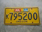 Oregon 1991 K  license plate #  795200