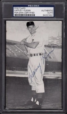 1958 Harvey Kuenn Vintage Signed Postcard PSA/DNA Certified Authentic Autograph - Image 1 of 2