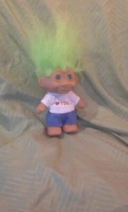 Ace Neuheit Vintage 5" Troll "I Love You T-Shirt" grüne Haare - Bild 1 von 4