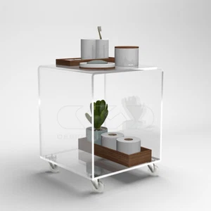 Carrello 40x30 mobiletto salvaspazio servitore in plexiglass - Foto 1 di 32