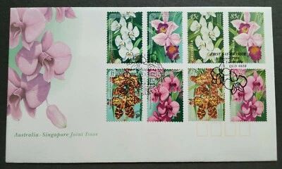 1998 Australia Joint Issue Singapore Orchids Stamps FDC (2 Countries Cachets) - Image 1 of 2