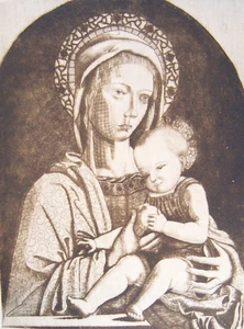 Engraving Art A - Fine Printing - Maria With Jesus Child -incisore A. - Picture 1 of 1
