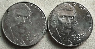 USA 2 pcs 5 Cents Coin (2013 & 2021) - Image 1 of 2