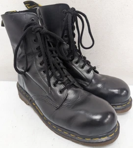 DR. MARTENS MADE IN ENGLAND STEEL TOE CAP LEATHER BOOTS, UK8 US9 EU42, K467 - Picture 1 of 11