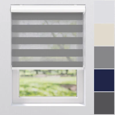 Doppelrollo Duo Rollo Jalousie Alu Blende Seitenzugrollo Fenster Tür Vorhang - Bild 1 von 4