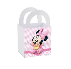 8 Minnie Mouse Baby Leckerli Box Party Gastgeschenk Beute Goody Bag Geburtstag 3" x 3 - Bild 1 von 6