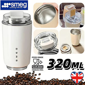 SMEG Travel Mug Coffee Cup Stainless Steel Vacuum Insulated Thermal Reusable UK