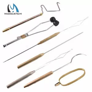 Maxcatch Fly Tying Tools Whip Finisher/Bobbins/Hackle Plier/Needle/Threader - Picture 1 of 17