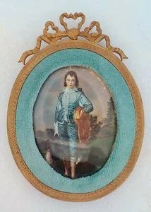 Antique French Ormolu, Hand Painted Signed Miniature, Gild Bronze Frame 5x3¾ in - Picture 1 of 12