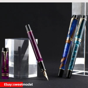 MAJOHN M600S Acrylic Resin Fountain Pen Iridium F Nib Ink Pen Original Box - Picture 1 of 12