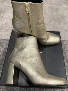 SAINT LAURENT Gold Boots Size 38 1/2 - Picture 1 of 7