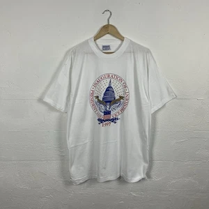 T-shirt grafica vintage presidente USA inaugurazione anni 90 Clinton Gore bianca XL - Foto 1 di 4