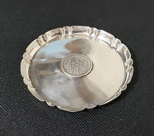 Antique 950 Sterling Silver Ashtray Japan Phoenix 50 Sen Early 20th Century - Picture 1 of 16