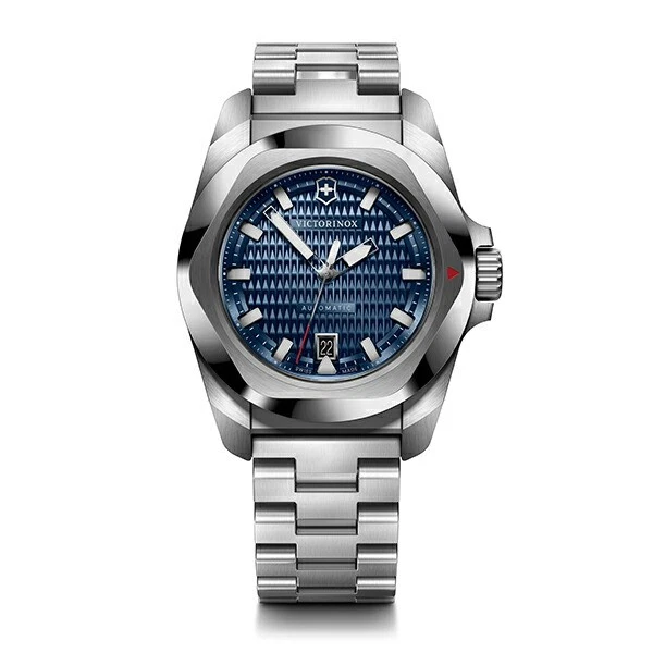 Victorinox I.N.O.X. Auto Blue Guilloché Dial Silver Stainless Steel Watch 242020
