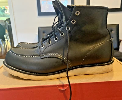 Red Wing 9075 Moc Toe Work Boots Mens 10.5 D Black 875 Redwing - Image 1 of 4