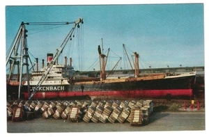 1940'S SHIP LOADING COTTON STOCKTON CALIFORNIA 76 GASOLINE ADVERTISING POSTCARD - Picture 1 of 2