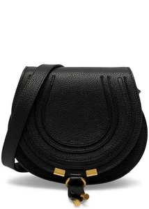 CHLOE MARCIE SADDLE BAG IN GRAINED LEATHER BLACK - Picture 1 of 2