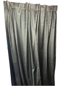 West Elm Two (2) Luster Velvet Curtains 48x108 Dark Royal Green Rod - Picture 1 of 7
