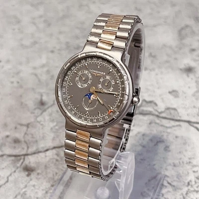 Rare LONGINES Titanium Conquest Moonphase Watch USED From Japan #T0445 - Image 1 of 4