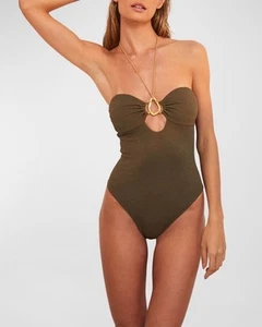 VIX Firenze Adalia One Piece Swimsuit Evergreen Sz XL NWT Paula Hermanny Swim - Picture 1 of 9