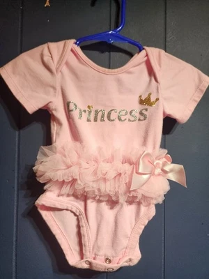 Bodysuit Tutu Princesa Popatu 6-9 Meses Bebê Menina Rosa Glitter - Imagem 1 de 4