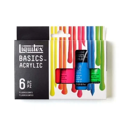Liquitex Basics Fluorescent Acrylic Set - 6 × 22 ml