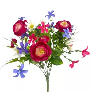 Künstlicher Ranunkel-Mix Strauß 35cm. Künstlicher Blumenstrauß Frühlingsblumen - Bild 1 von 2