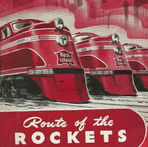 1949 IL Rock Island Lines Timetable-Route of the Rockets-Rocky Mountain Rocket - Picture 1 of 7