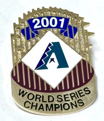 Vintage Arizona Diamondbacks Pin 2001  World Series Champions  Lapel Pin Trophy - Image 1 of 2