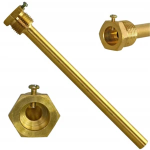 Thermowell Messing G 1/2" Gewinde für Temperatursensor Tauchhülse Tasche - Bild 1 von 7