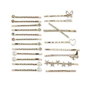 Scunci All Hair All Day Hold Gold and Rhinestone Bobby Pins, 20-Pieces - Picture 1 of 4