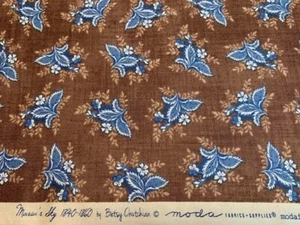 MODA Fabrics MARIA'S SKY Civil War Repro 1840-60 BETSY CHUTCHIAN Floral FQ - Picture 1 of 1