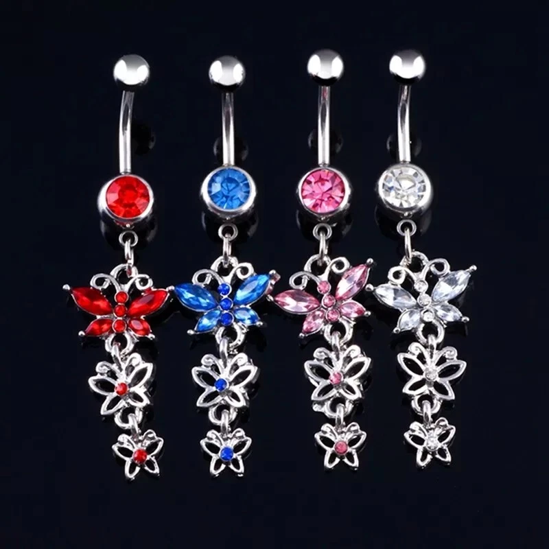 Sexy Catena In Va Multistrato Con Cristalli, Anello Ombelicale - Foto 6