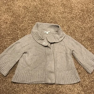 banana republic cardigan donna M grigio misto cotone lana con bottoni a33 - Foto 1 di 4