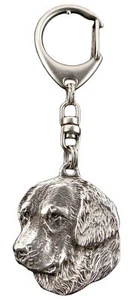 Golden Retriever - Silver Plated Keychain With Dog, Handbag Decoration - Picture 1 of 9