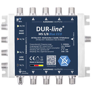 DUR-line Multischalter Blue ECO Serie 6 - 8 - 12 - 16 Teilnehmer ohne Netzteil