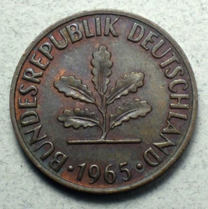 Germany 2Pf. 2 Phennig 1965-D KM# 106 Europe Coin  - Picture 1 of 2