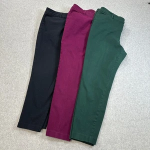 Old Navy Pants Bundle WMNS 16 Plus Purple Black Green Pixie Ankle Skinny Stretch - Picture 1 of 23