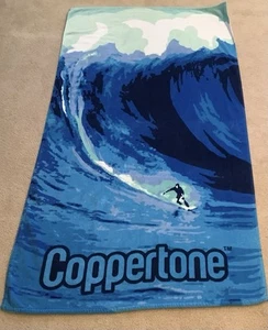Telo mare Coppertone 2007 Surfer Waves 30,5 x 57" retrò raro HTF (161ia) - Foto 1 di 10