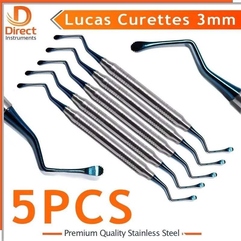 3mm Lucas Curette – Serrated Periodontal Bone Curette Dental Surgical Instrument - Image 1 of 1