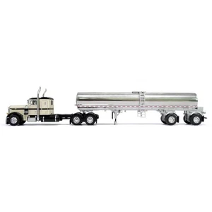 1/64 Peterbilt 379 w/ Walker Milk Tanker Beige & Black DCP by First Gear 60-1947 - Picture 1 of 2