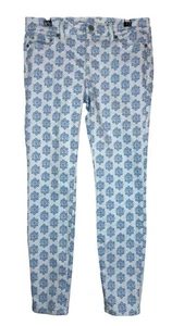 Vineyard Vines Women's Coastal White Blue Medallion Print Pants Skinny Jeans 6 - Picture 1 of 11