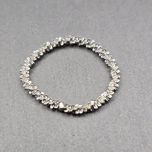 VTG Sterling Silver Popcorn Rope-Style Band Size 6.5 Acid Tested Unmarked .49g - Picture 1 of 4