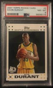 2007 TOPPS ROOKIE CARD KEVIN DURANT #2 PSA 8.0 NM-MT NEWLY SLABBED - Picture 1 of 3