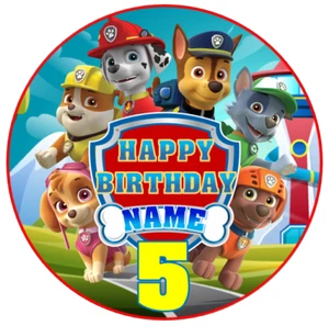Paw Patrol Personalised Edible Cake Topper Image Birthday Party Decoration (d) - Picture 1 of 1