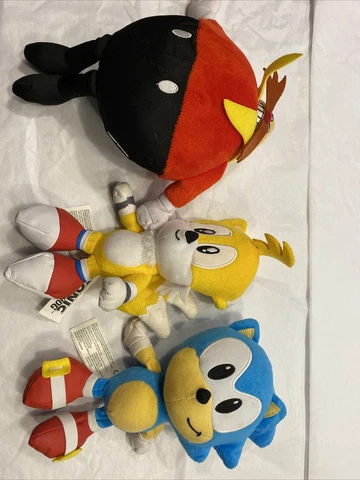 Sonic The Hedgehog Plush Toy Jakks lot of 3 Sonic Tails Eggman 9” Cover