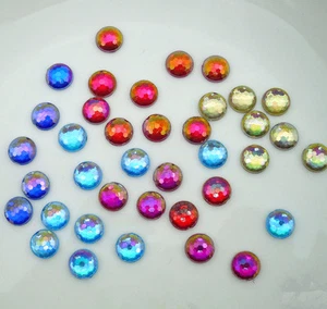 Hotfix 8 mm resina facetada redonda cristal decoración de espalda plana diamantes de imitación 200 piezas - Imagen 1 de 21