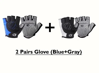 New Combo 2 Pair Pearl izumi Unisex Cycling Sports Half Finger Gloves MTB Bike  - Image 1 of 4